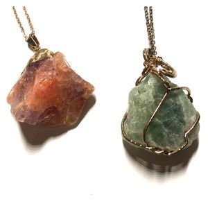 Natural Stone Necklace Set of 2